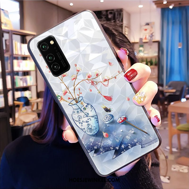 Honor View30 Pro Hoesje Persoonlijk Anti-fall Ruit, Honor View30 Pro Hoesje Chinese Stijl Trendy Merk Beige