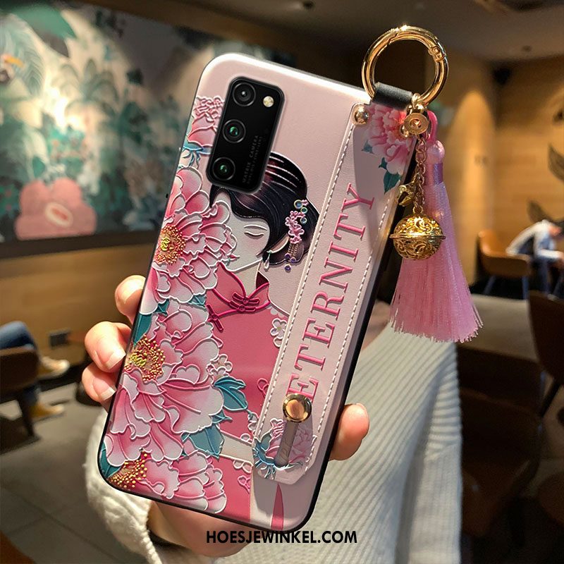 Honor View30 Pro Hoesje Scheppend Roze Ondersteuning, Honor View30 Pro Hoesje Chinese Stijl Nieuw