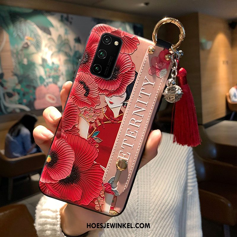 Honor View30 Pro Hoesje Scheppend Roze Ondersteuning, Honor View30 Pro Hoesje Chinese Stijl Nieuw