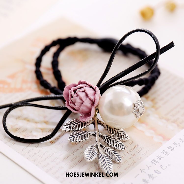 Hoofdtooi Bloemen Dames Bind Haar Pony Haarclip, Hoofdtooi Bloemen Hoofdtooi Elastiek