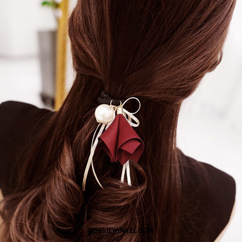 Hoofdtooi Bloemen Dames Bind Haar Pony Haarclip, Hoofdtooi Bloemen Hoofdtooi Elastiek