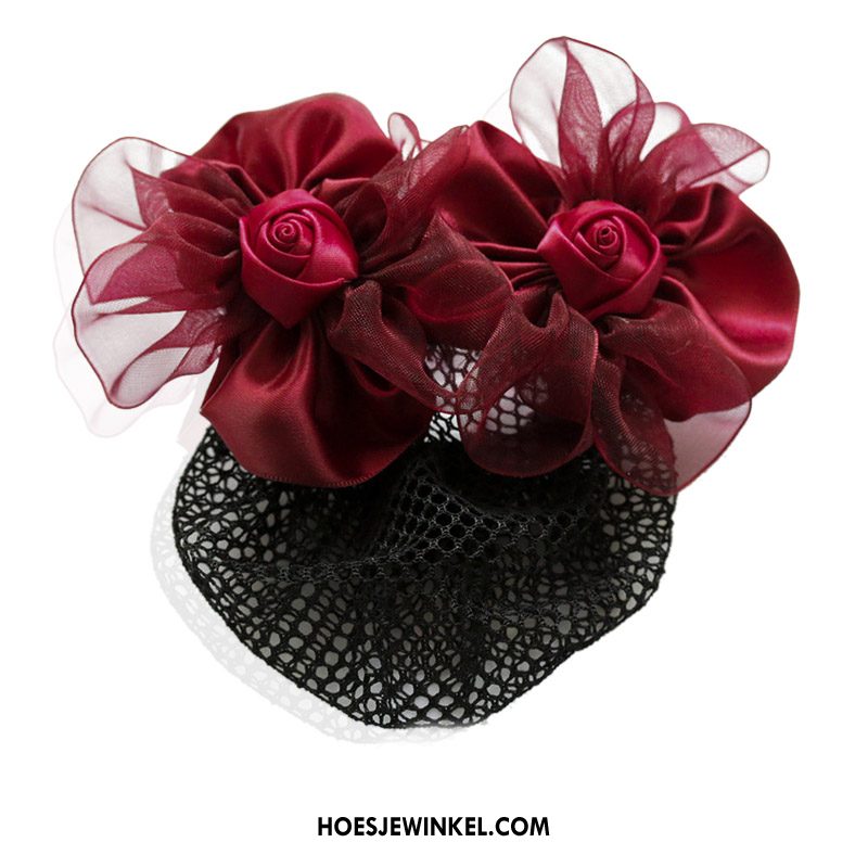 Hoofdtooi Bloemen Dames Bloemen Mesh Haarspeld, Hoofdtooi Bloemen Stewardess Werk Silber