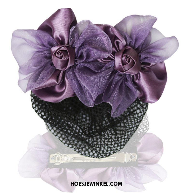 Hoofdtooi Bloemen Dames Bloemen Mesh Haarspeld, Hoofdtooi Bloemen Stewardess Werk Silber