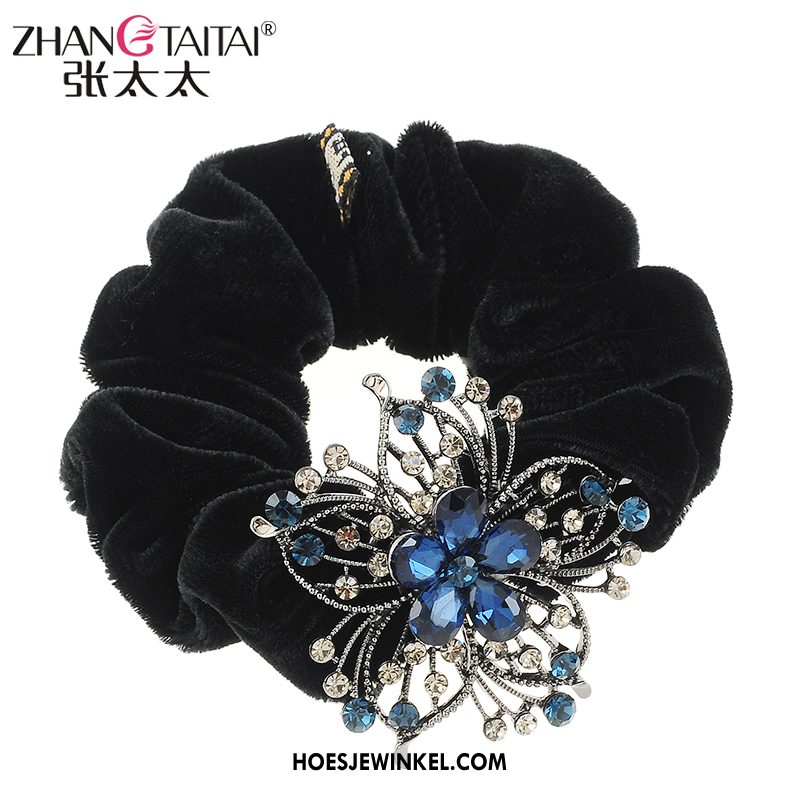 Hoofdtooi Bloemen Dames Hoofdtooi Leer Paardenstaart, Hoofdtooi Bloemen Elegante Strass