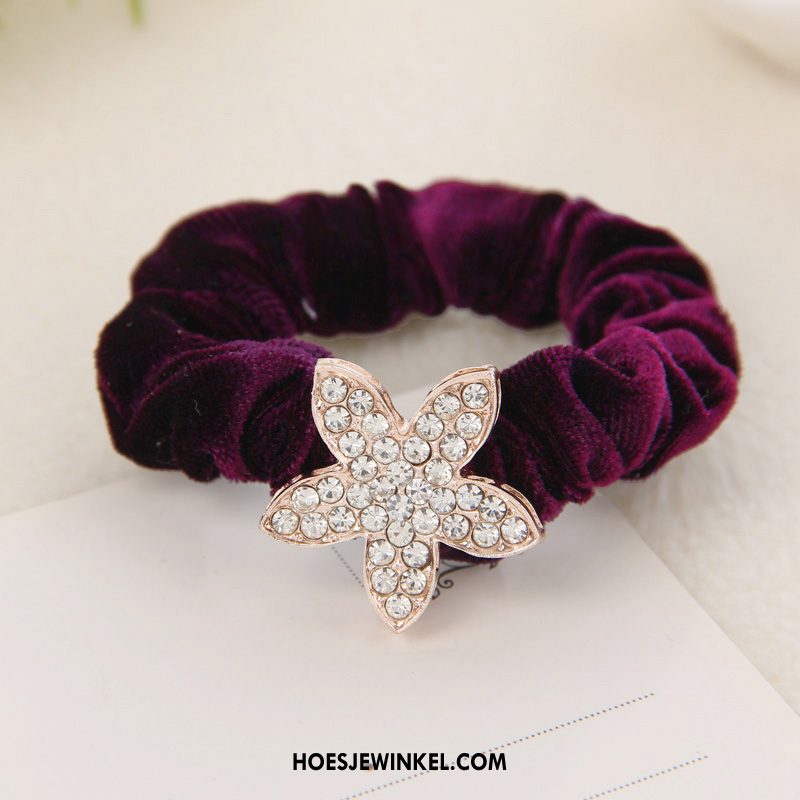 Hoofdtooi Bloemen Dames Paardenstaart Bloemen Haarring, Hoofdtooi Bloemen Elastische Band Strass