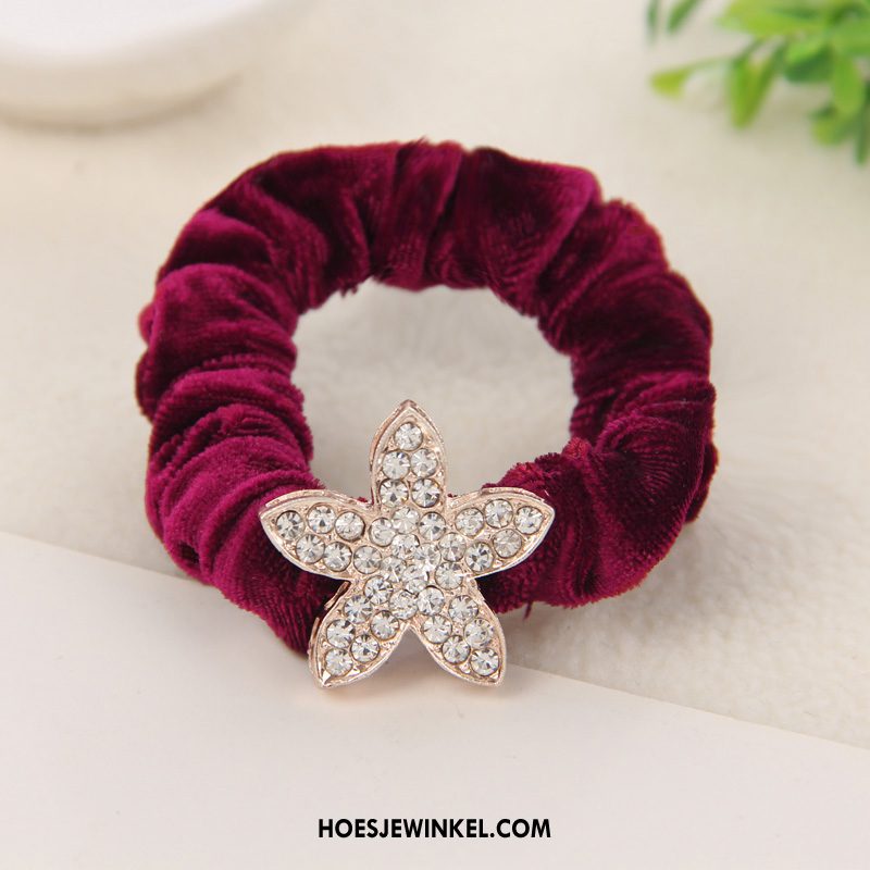 Hoofdtooi Bloemen Dames Paardenstaart Bloemen Haarring, Hoofdtooi Bloemen Elastische Band Strass