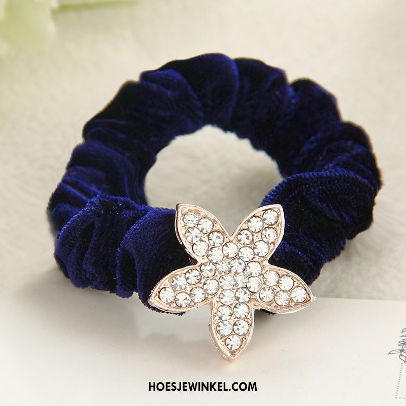 Hoofdtooi Bloemen Dames Paardenstaart Bloemen Haarring, Hoofdtooi Bloemen Elastische Band Strass