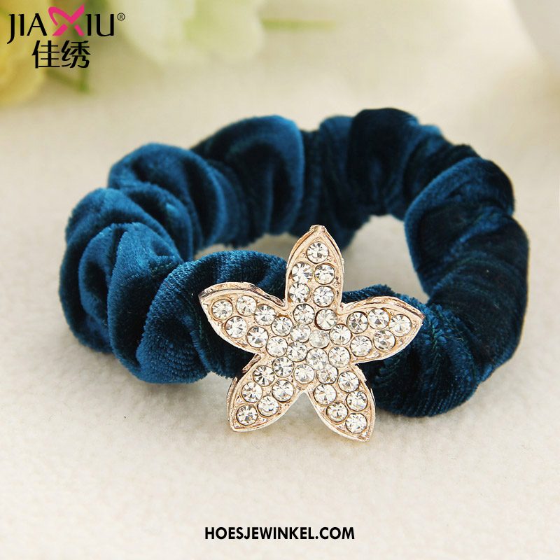 Hoofdtooi Bloemen Dames Paardenstaart Bloemen Haarring, Hoofdtooi Bloemen Elastische Band Strass