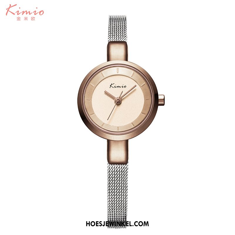 Horloges Dames Armbanden Mini Mode, Horloges Meisje Trend Gold Beige