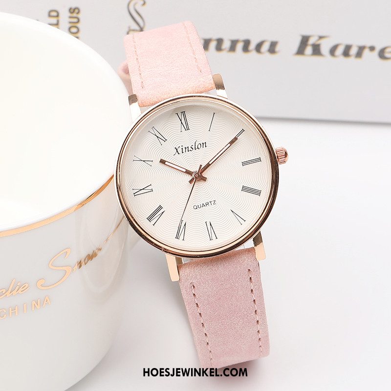 Horloges Dames Horloge Elegante Bloemen, Horloges Eenvoudig Trend Rosa
