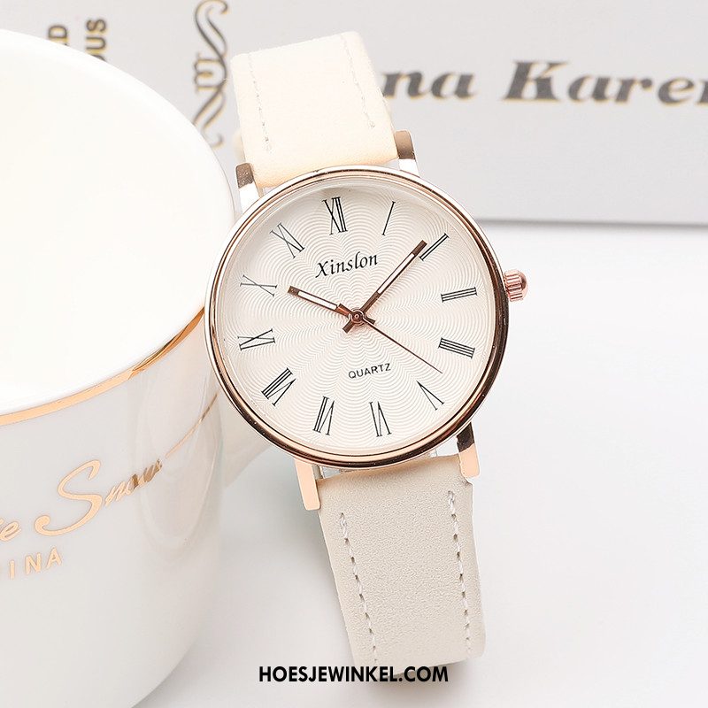 Horloges Dames Horloge Elegante Bloemen, Horloges Eenvoudig Trend Rosa