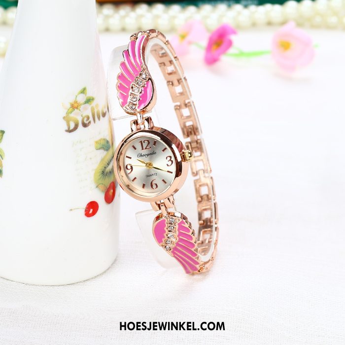 Horloges Dames Meisje Student Rose Goud, Horloges Super Mini Rosa