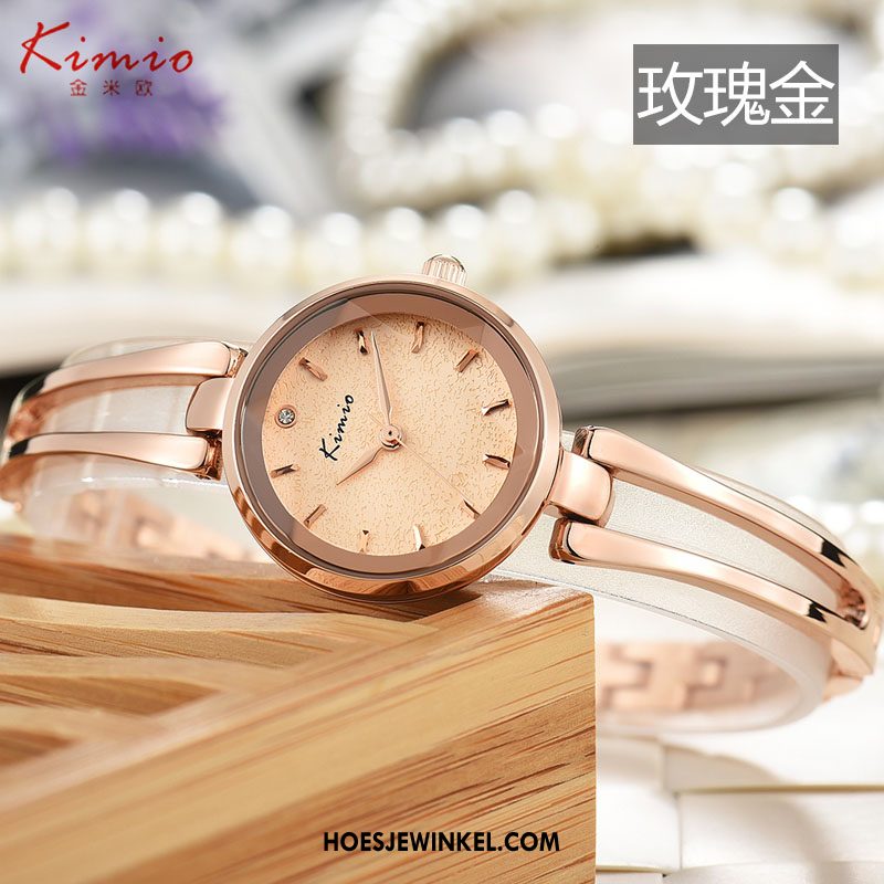Horloges Dames Meisje Vrouwen Trend, Horloges Kant Mode Gold Beige