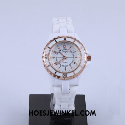 Horloges Dames Strass Echte Horloge, Horloges Mode Quartz Horloge Weiß