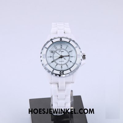 Horloges Dames Strass Echte Horloge, Horloges Mode Quartz Horloge Weiß