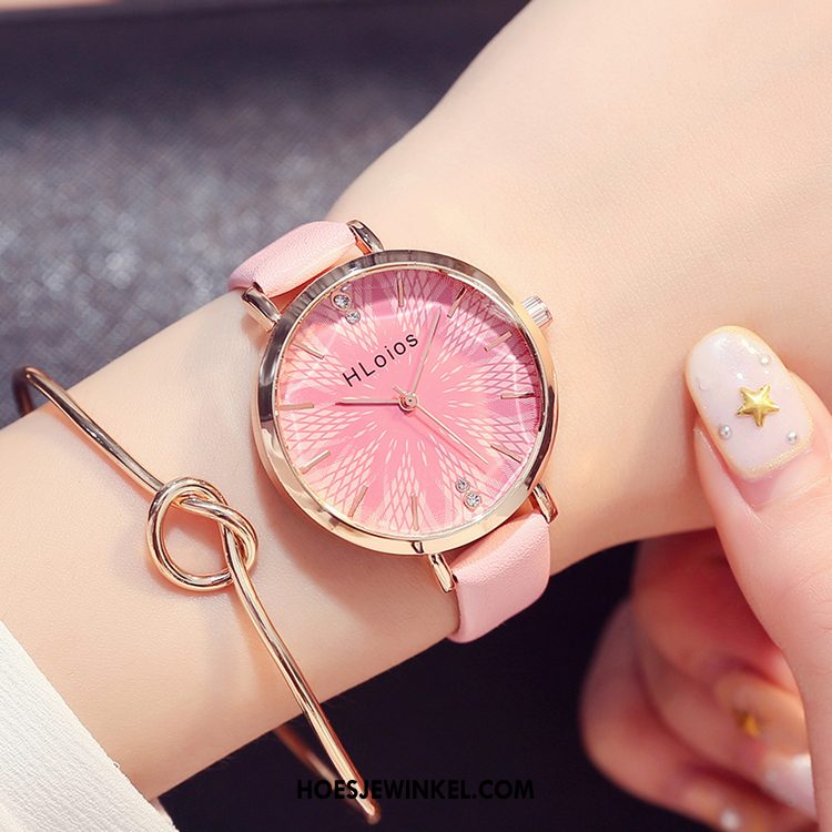 Horloges Dames Vrouwen Mode Trend, Horloges Vintage Bloemen Rosa