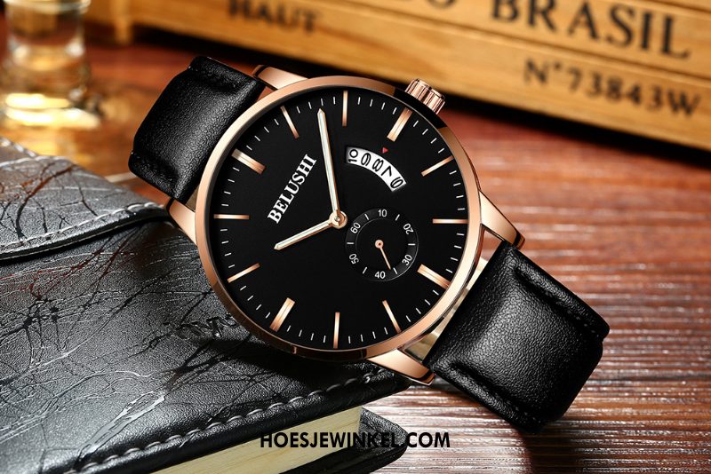 Horloges Heren 2018 Trend Waterdicht, Horloges Student Nieuw Schwarz Gold