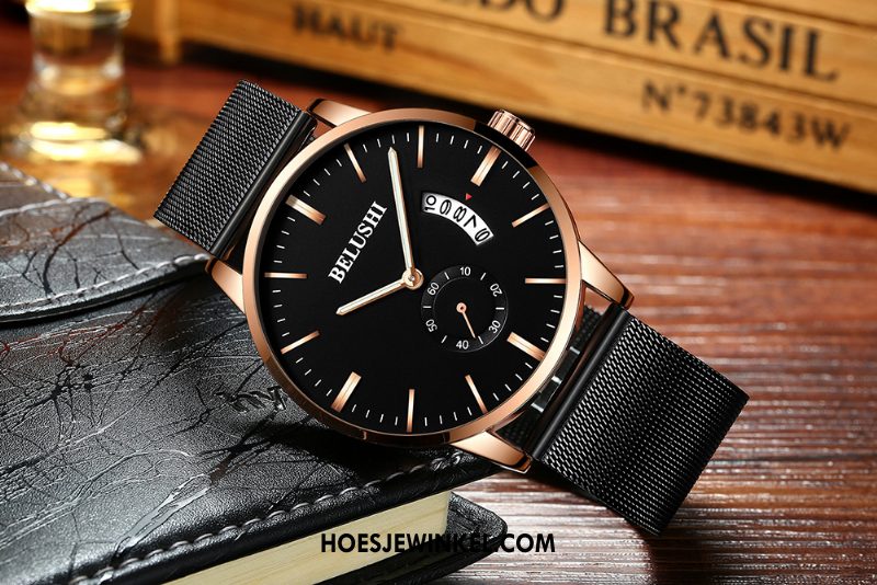 Horloges Heren 2018 Trend Waterdicht, Horloges Student Nieuw Schwarz Gold