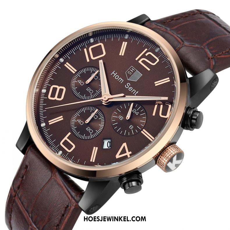 Horloges Heren Elegante Mode Riem, Horloges Quartz Horloge Mannen Schwarz