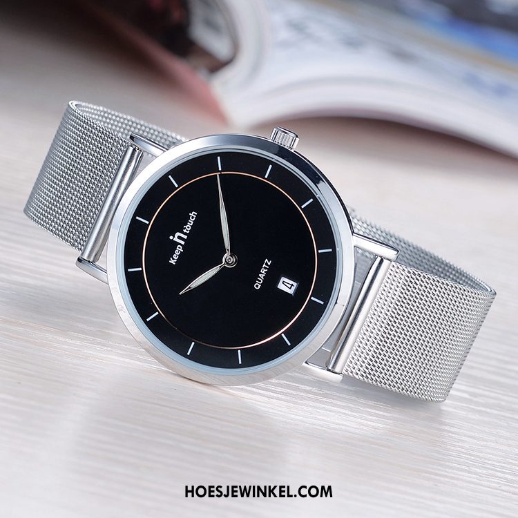 Horloges Heren Elegante Riem Mannen, Horloges Waterdicht Casual Schwarz