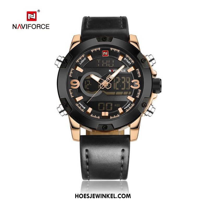 Horloges Heren Elektronisch Horloge Nachtzicht Mannen, Horloges Quartz Horloge Braun