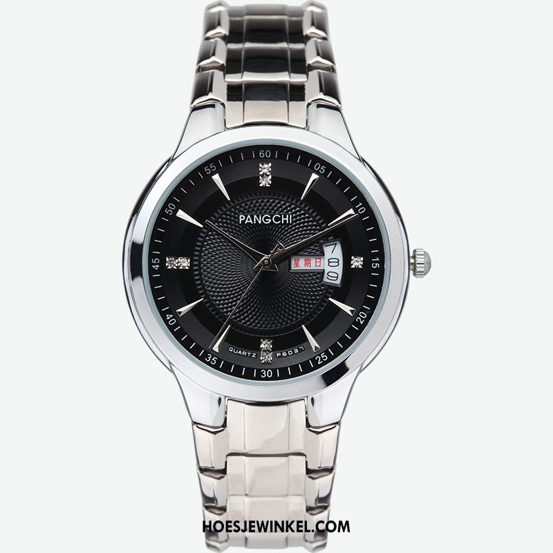 Horloges Heren Horloge 2018 Trend, Horloges Quartz Horloge Mannen Weiß Silber