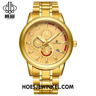 Horloges Heren Horloge Mannen Strass, Horloges Waterdicht Automatisch Gelb Gold