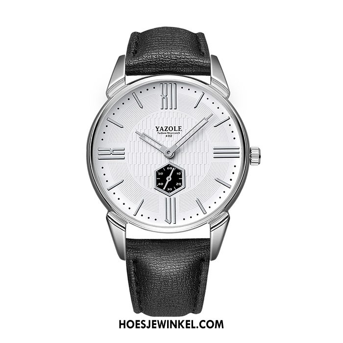 Horloges Heren Horloge Quartz Horloge Mode, Horloges Trend Mannen Weiß