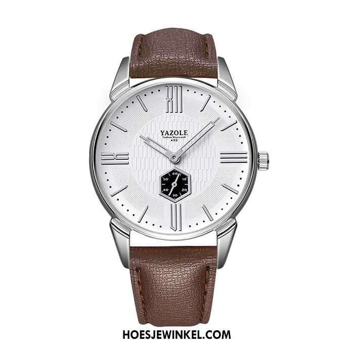 Horloges Heren Horloge Quartz Horloge Mode, Horloges Trend Mannen Weiß