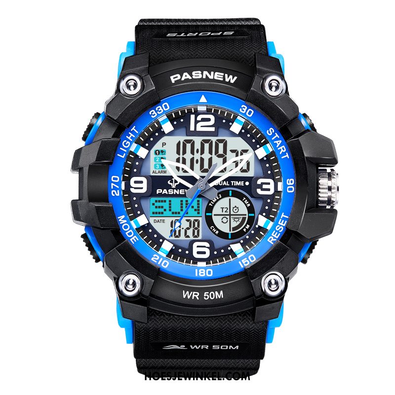 Horloges Heren Outdoor Student Sport, Horloges Mannen Horloge Rot Blau Schwarz