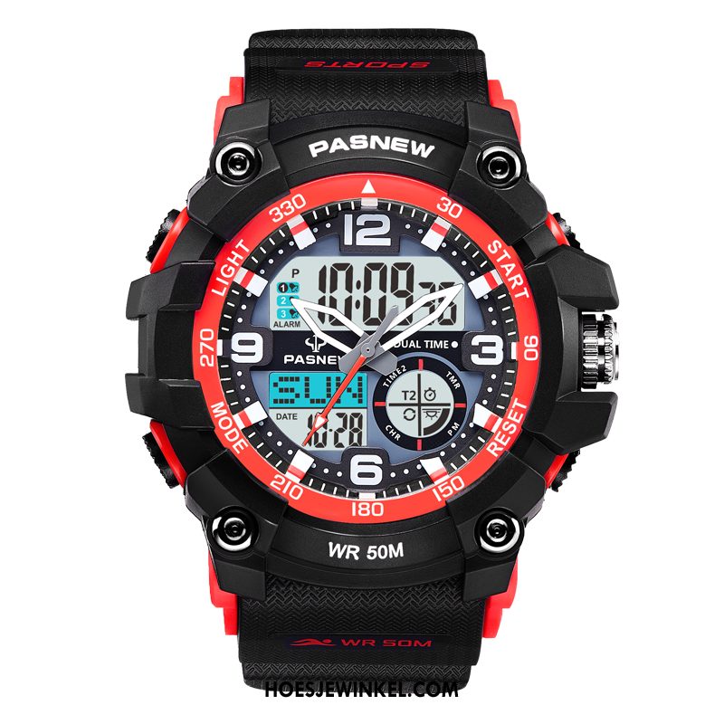 Horloges Heren Outdoor Student Sport, Horloges Mannen Horloge Rot Blau Schwarz