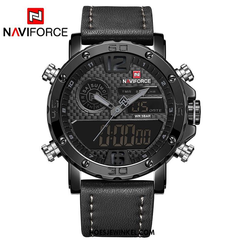 Horloges Heren Quartz Horloge Mannen Sport, Horloges Lichtende Nachtwolken Waterdicht Schwarz