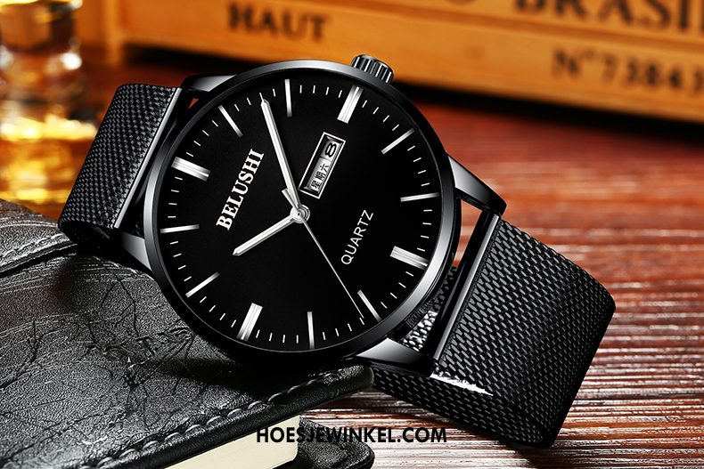 Horloges Heren Quartz Horloge Trend Mannen, Horloges 2018 Mini Weiß Schwarz