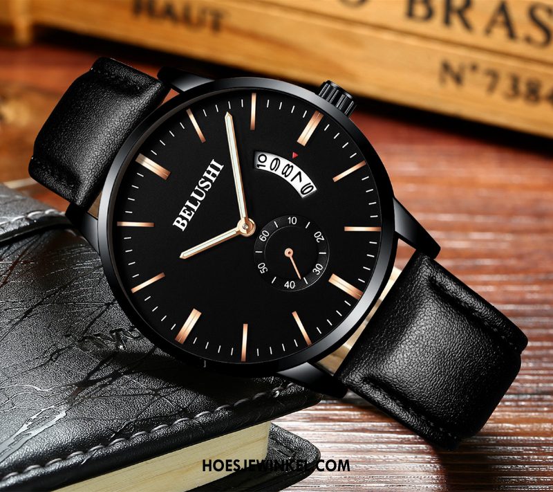 Horloges Heren Quartz Horloge Trend Mannen, Horloges 2018 Mini Weiß Schwarz