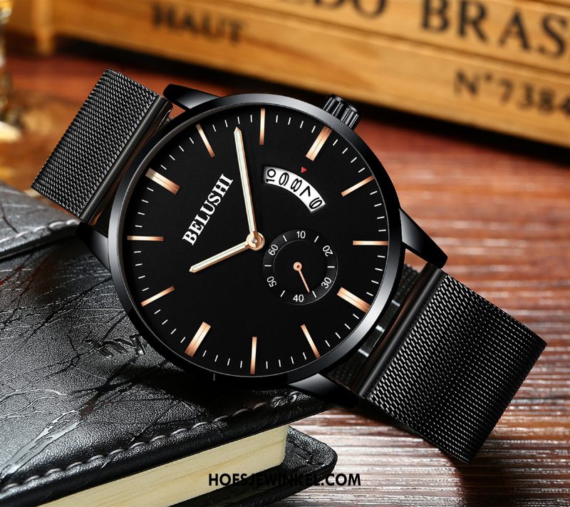 Horloges Heren Quartz Horloge Trend Mannen, Horloges 2018 Mini Weiß Schwarz