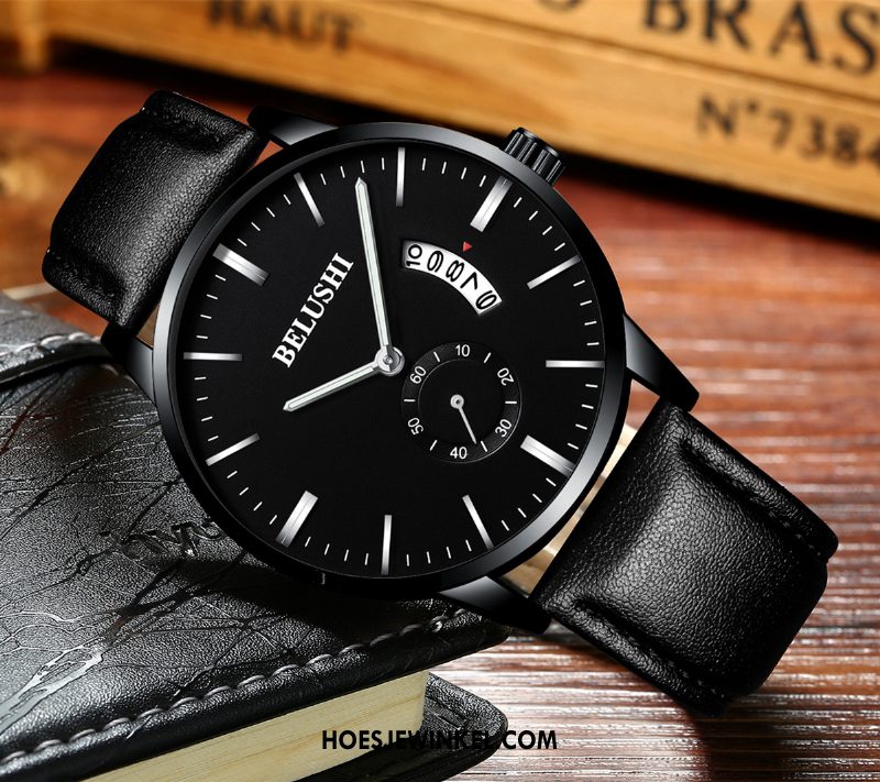 Horloges Heren Quartz Horloge Trend Mannen, Horloges 2018 Mini Weiß Schwarz