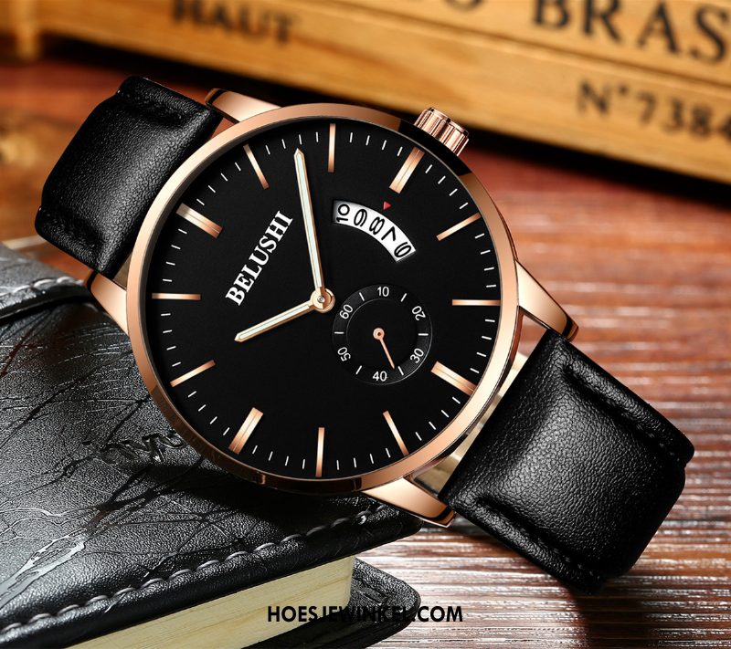 Horloges Heren Quartz Horloge Trend Mannen, Horloges 2018 Mini Weiß Schwarz