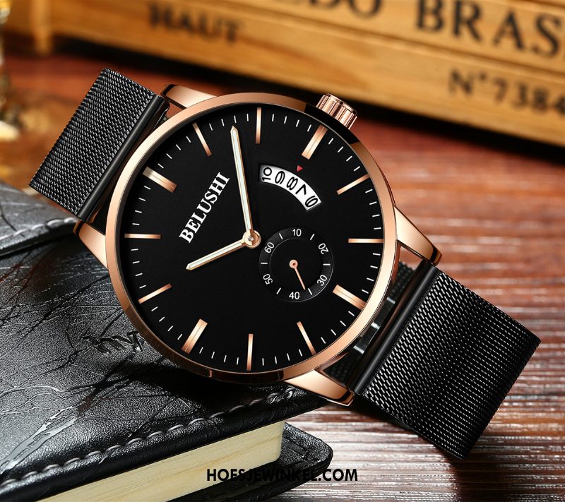 Horloges Heren Quartz Horloge Trend Mannen, Horloges 2018 Mini Weiß Schwarz