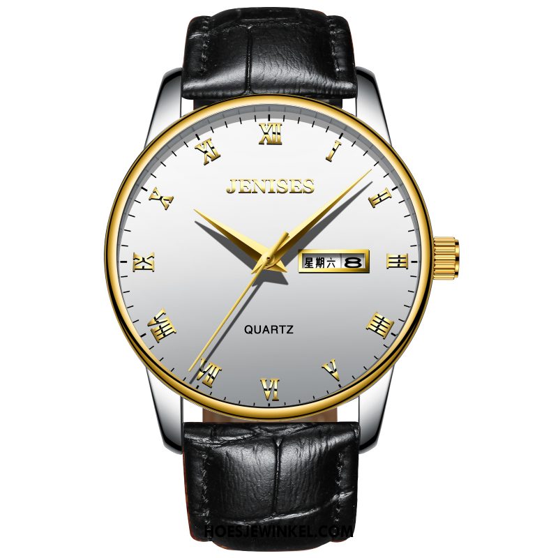 Horloges Heren Riem Waterdicht Nieuw, Horloges Mode Quartz Horloge Schwarz Gold