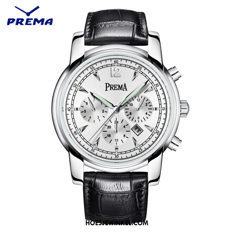 Horloges Heren Student Mannen Mode, Horloges Trend Waterdicht Weiß