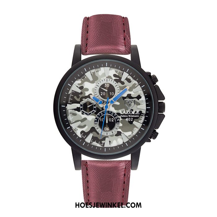 Horloges Heren Vrouwen Camouflage Quartz Horloge, Horloges Riem Mannen