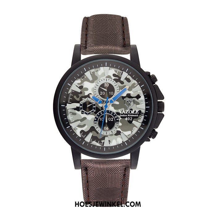 Horloges Heren Vrouwen Camouflage Quartz Horloge, Horloges Riem Mannen