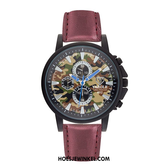 Horloges Heren Vrouwen Camouflage Quartz Horloge, Horloges Riem Mannen