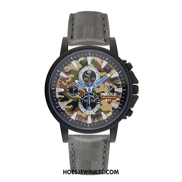 Horloges Heren Vrouwen Camouflage Quartz Horloge, Horloges Riem Mannen