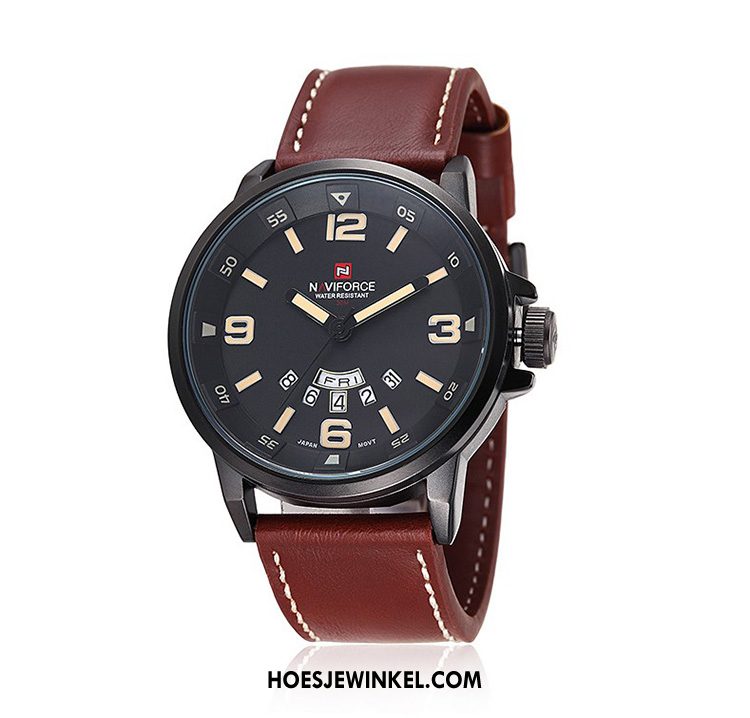 Horloges Heren Waterdicht Casual Lichtende Nachtwolken, Horloges Kalender Horloge Rot