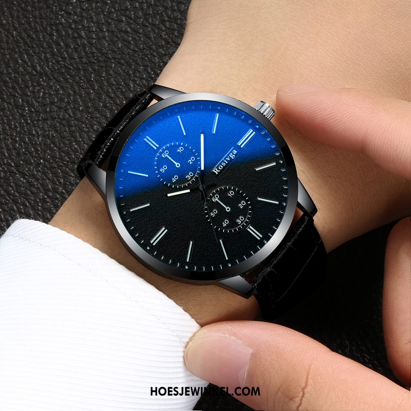 Horloges Heren Waterdicht Eenvoudig Mode, Horloges Trend Lichtende Nachtwolken Blau Schwarz Braun