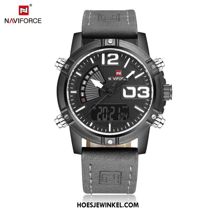 Horloges Heren Waterdicht Mannen Echt Leer, Horloges Trend Horloge Schwarz