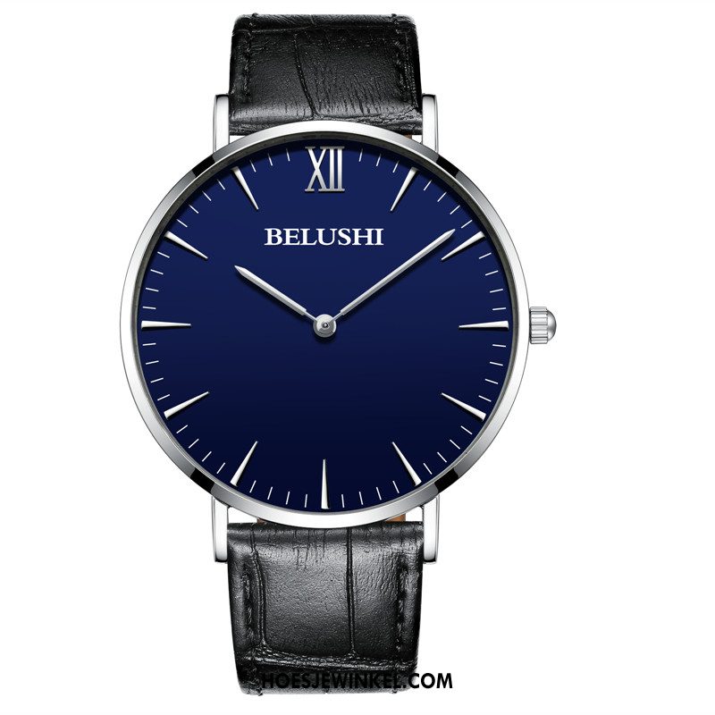 Horloges Heren Waterdicht Quartz Horloge Student, Horloges Sport Echte Blau Schwarz