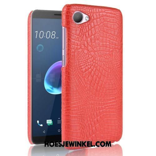 Htc Desire 12 Hoesje Anti-fall Vintage Eenvoudige, Htc Desire 12 Hoesje Krokodillenleer Bedrijf Orange