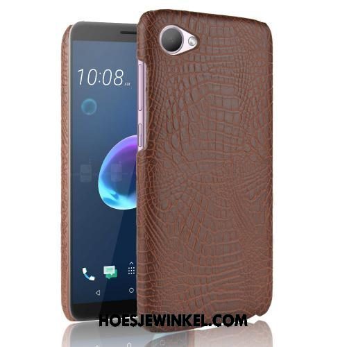 Htc Desire 12 Hoesje Anti-fall Vintage Eenvoudige, Htc Desire 12 Hoesje Krokodillenleer Bedrijf Orange